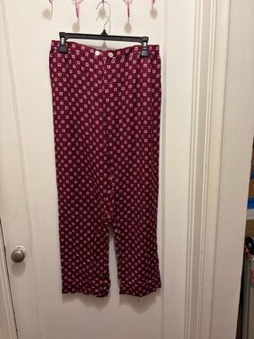 Anthropologie LyreBird burgundy patterned boho pants NWT Size small